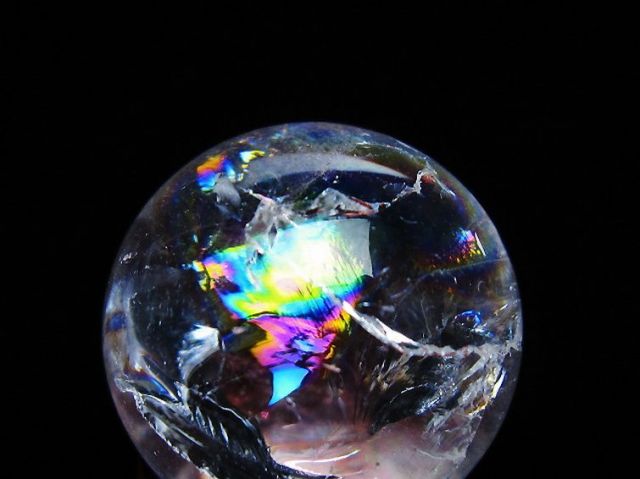 虹入りヒマラヤ水晶丸玉 26mm [t317-5373]