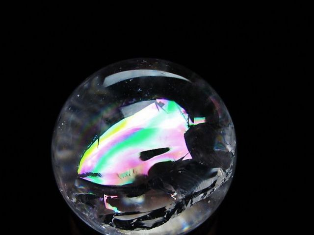 虹入りヒマラヤ水晶丸玉 27mm [t317-5375]