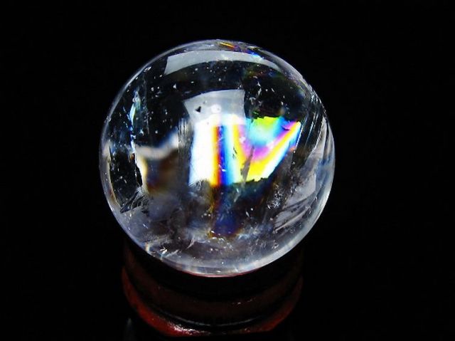 虹入りヒマラヤ水晶丸玉 28mm [t317-5383]