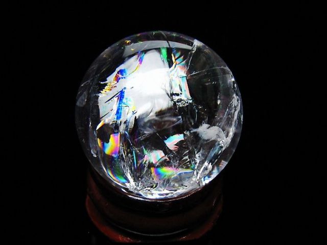 虹入りヒマラヤ水晶丸玉 27mm [t317-5395]