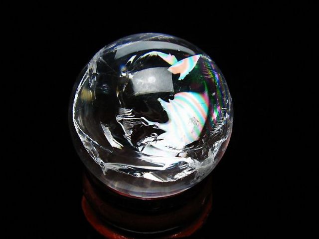 虹入りヒマラヤ水晶丸玉 28mm [t317-5396]