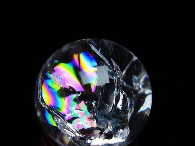 虹入りヒマラヤ水晶丸玉 25mm [t317-5405]