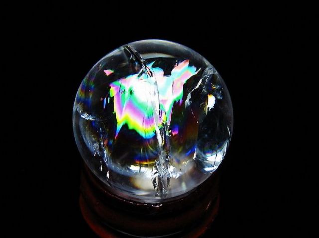 虹入りヒマラヤ水晶丸玉 25mm [t317-5408]