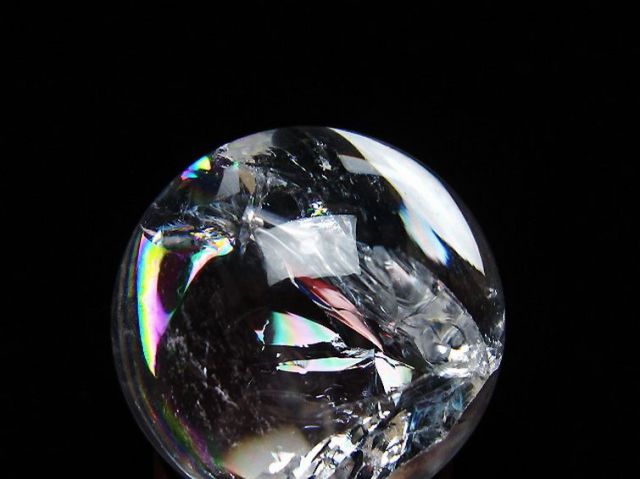 虹入りヒマラヤ水晶丸玉 28mm [t317-5414]
