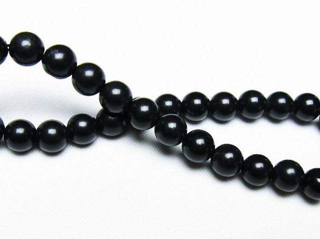 北海道上ノ国町産 ブラックシリカブレスレット 6mm [T325-5160]