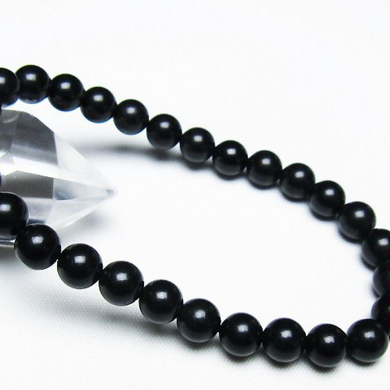 北海道上ノ国町産 ブラックシリカブレスレット 7mm [T325-5170]