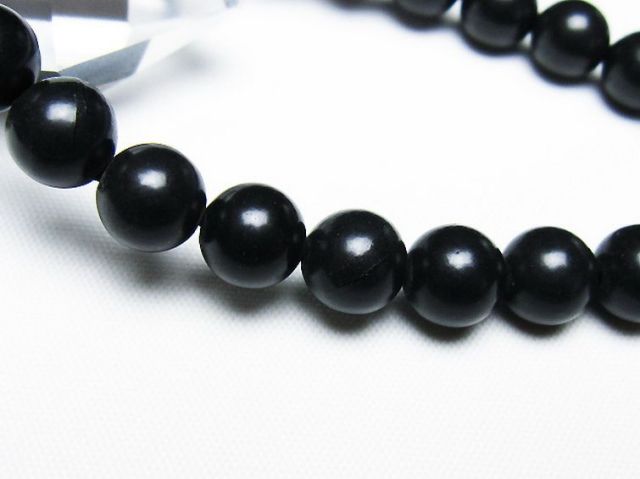 北海道上ノ国町産 ブラックシリカブレスレット 8mm [T325-5180]