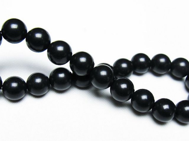 北海道上ノ国町産 ブラックシリカブレスレット 8mm [T325-5187]