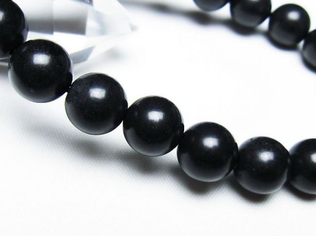 北海道上ノ国町産 ブラックシリカブレスレット 10mm [T325-5231]