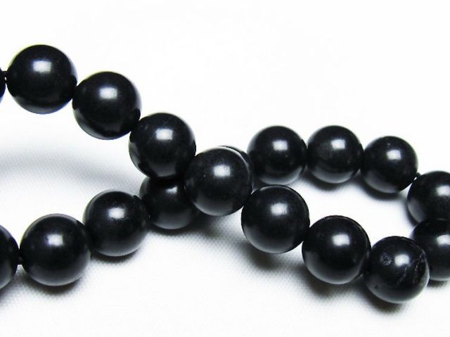 北海道上ノ国町産 ブラックシリカブレスレット 10mm [T325-5233]