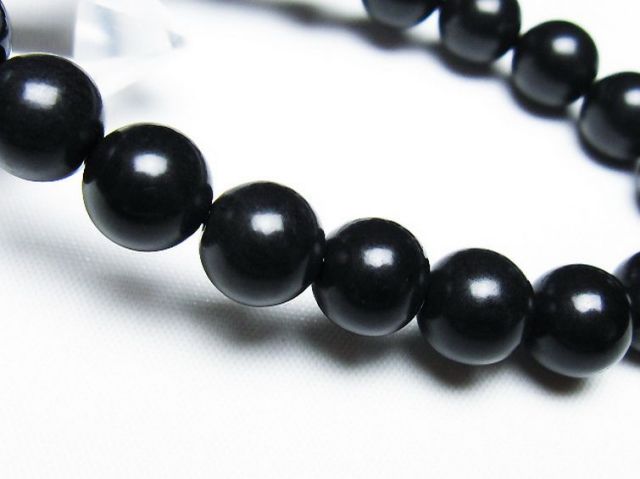 北海道上ノ国町産 ブラックシリカブレスレット 10mm [T325-5240]