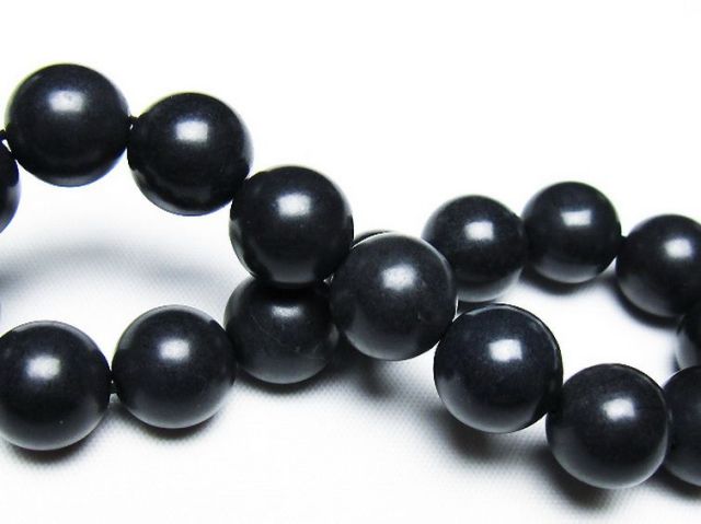 北海道上ノ国町産 ブラックシリカブレスレット 12mm [T325-5264]