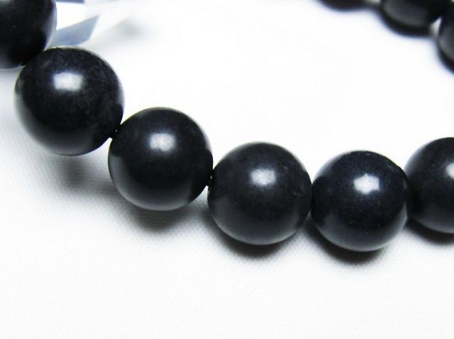 北海道上ノ国町産 ブラックシリカブレスレット 12mm [T325-5264]