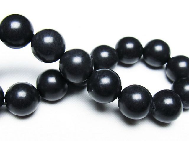 北海道上ノ国町産 ブラックシリカブレスレット 12mm [T325-5268]