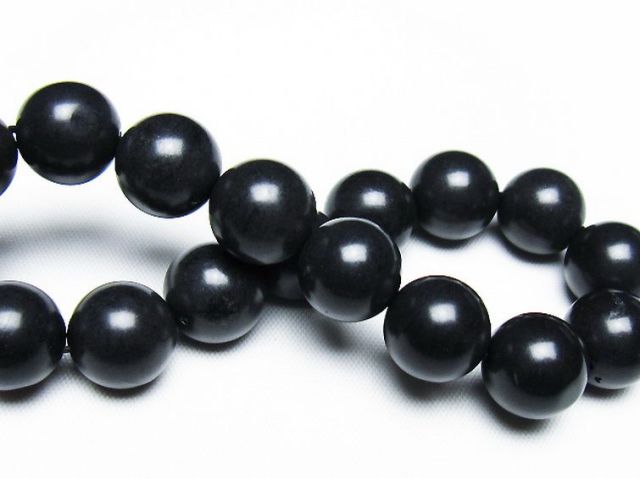 北海道上ノ国町産 ブラックシリカブレスレット 12mm [T325-5273]