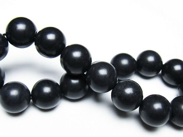 北海道上ノ国町産 ブラックシリカブレスレット 12mm [T325-5277]