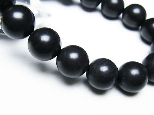 北海道上ノ国町産 ブラックシリカブレスレット 12mm [T325-5277]