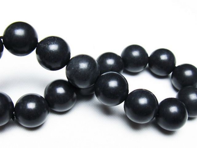 北海道上ノ国町産 ブラックシリカブレスレット 12mm [T325-5284]
