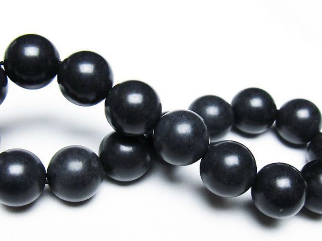 北海道上ノ国町産 ブラックシリカブレスレット 12mm [T325-5289]