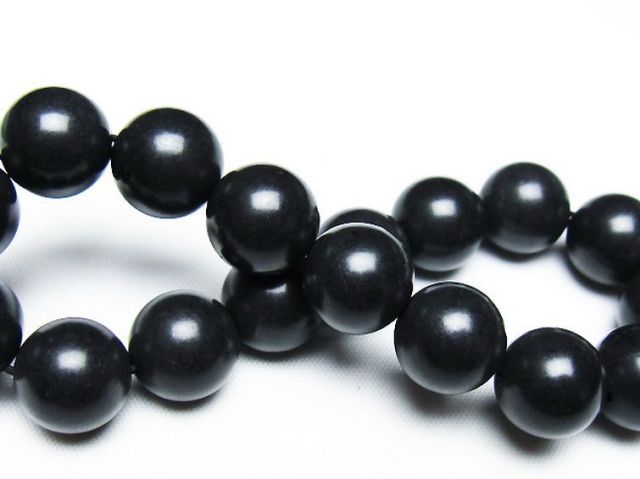 北海道上ノ国町産 ブラックシリカブレスレット 12mm [T325-5295]
