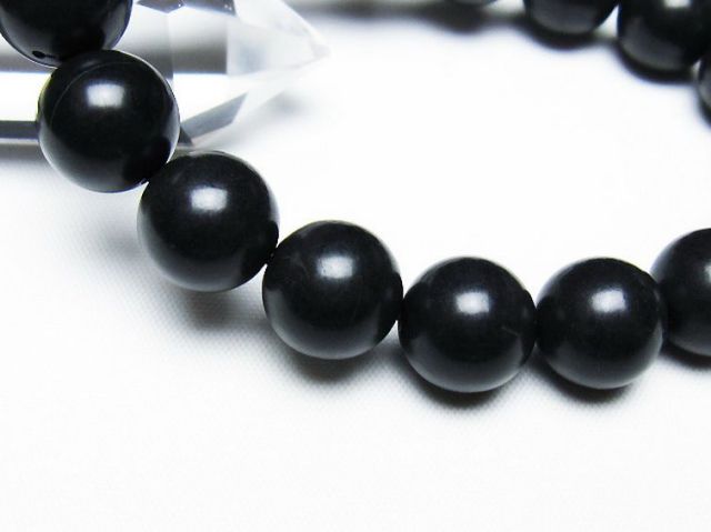 北海道上ノ国町産 ブラックシリカブレスレット 12mm [T325-5295]