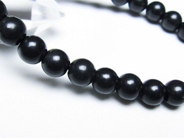 北海道上ノ国町産 ブラックシリカブレスレット 8mm [t325-5355]