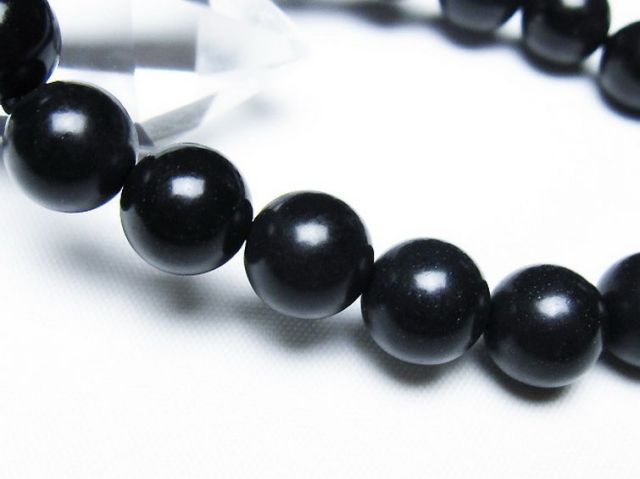 北海道上ノ国町産 ブラックシリカブレスレット 10mm [t325-5373]