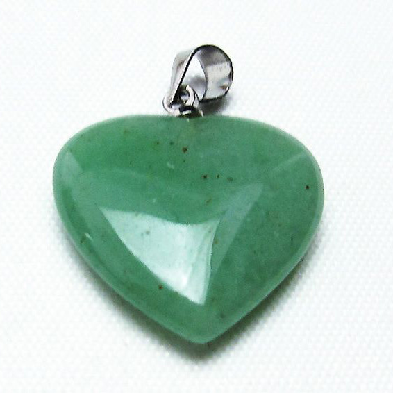 パワーストーン 天然石 インド翡翠ハートペンダント[T328-1454]