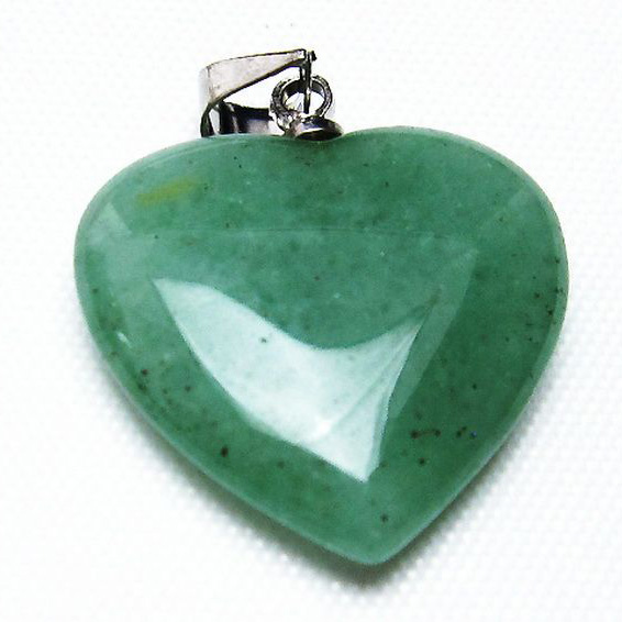 パワーストーン 天然石 インド翡翠ハートペンダント[T328-1467]