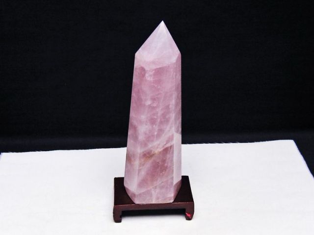 天然石　六角柱 ローズクォーツ ローズクォーツ六角柱[T332-5673]