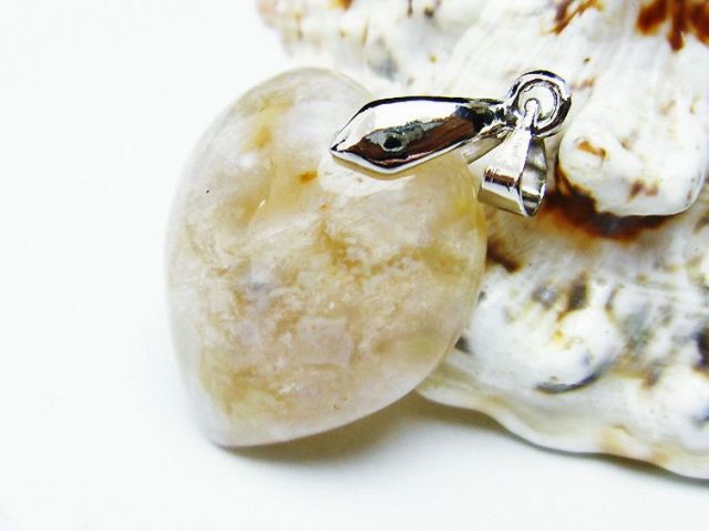 パワーストーン 天然石 桜メノウ チェリーブロッサムアゲート ハート ペンダント[T335-2388]2枚目