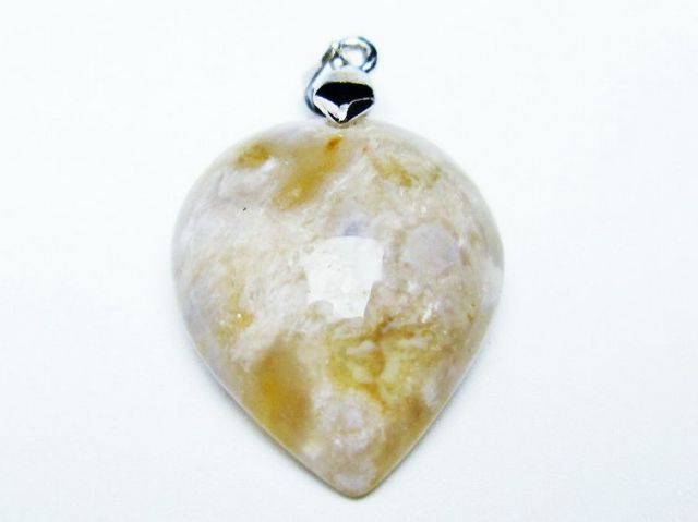 パワーストーン 天然石 桜メノウ チェリーブロッサムアゲート ハート ペンダント[T335-2388]3枚目