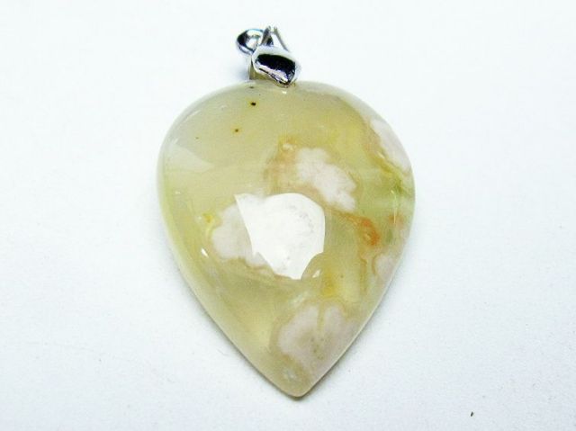 パワーストーン 天然石 桜メノウ チェリーブロッサムアゲート ハート ペンダント[T335-2646]1枚目