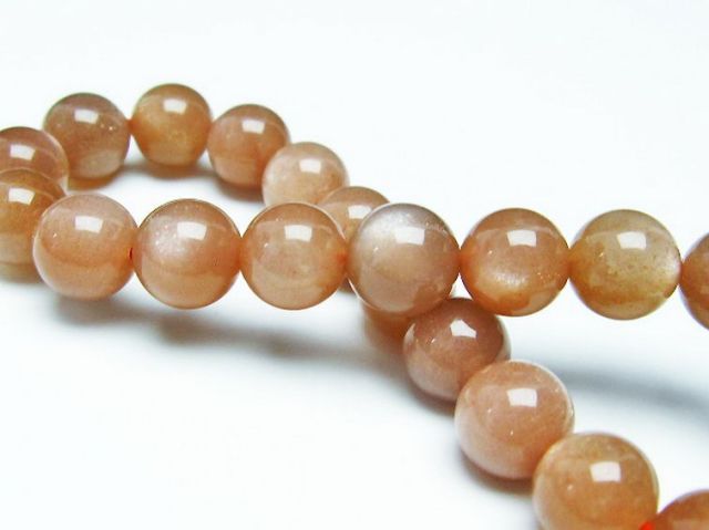パワーストーン 天然石 オレンジムーンストーンブレスレット9mm[T347-4746]2枚目