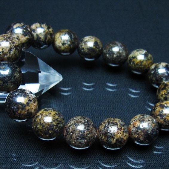 コンドライト「サハラNWA869隕石」ブレスレット 13mm [t352-1886]