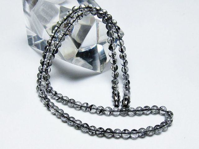 59【天然ルチルクォーツ4mm】 3-9【天然インペリアルトパーズ3mm】 トップクォリティ]インペリアルトパーズブレスレット（約8mm玉