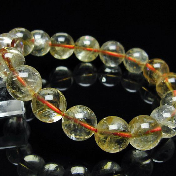 虹入りシトリンブレスレット11mm[T366-10842]
