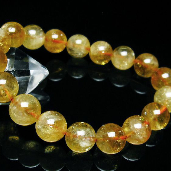 虹入りシトリンブレスレット11mm[T366-11184]