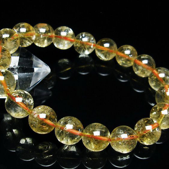 虹入りシトリンブレスレット11mm[T366-11339]