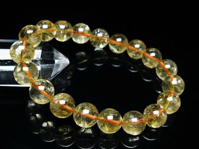 虹入りシトリンブレスレット11mm[T366-11339]