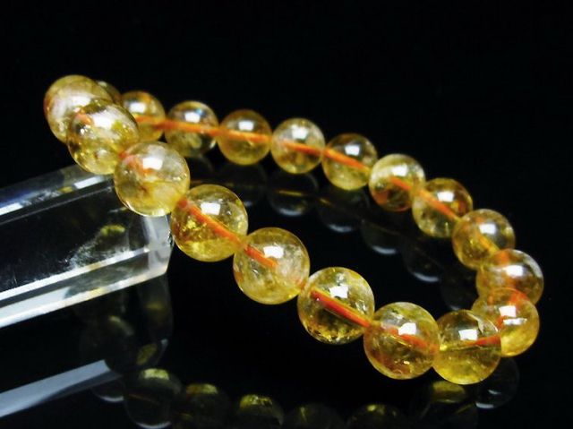虹入りシトリン黄水晶(約10mm玉)の天然石 パワーストーン