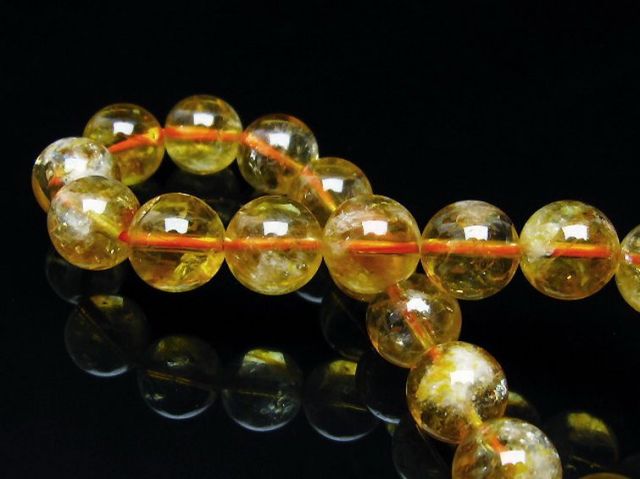 虹入りシトリンブレスレット10mm[T366-11907]