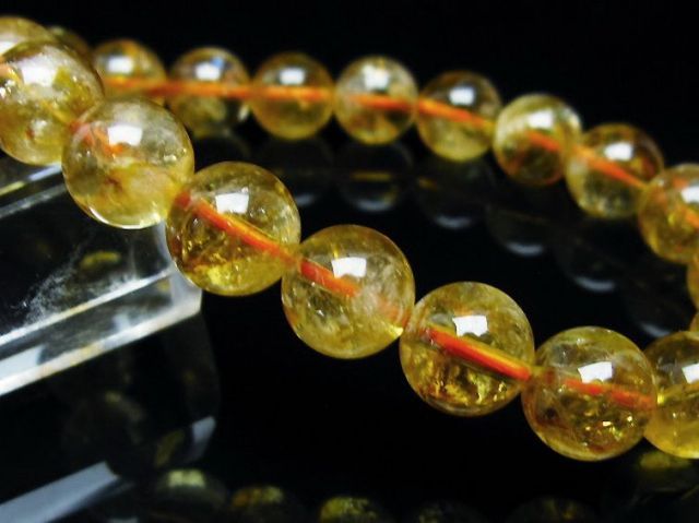 パワーストーン 天然石 虹入りシトリンブレスレット10mm[T366-11907]3枚目