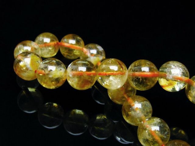 パワーストーン 天然石 虹入りシトリンブレスレット10mm[T366-11910]2枚目