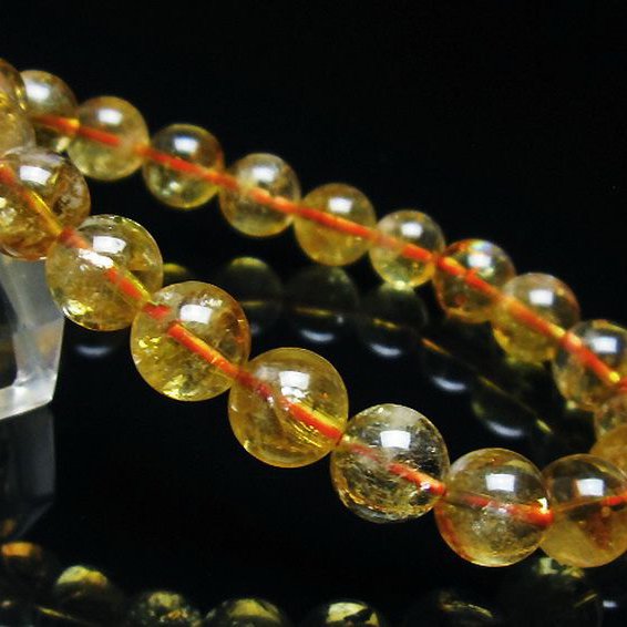 虹入りシトリンブレスレット 9mm [t366-12842]