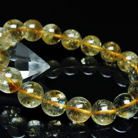 虹入りシトリンブレスレット 12mm [t366-12910]
