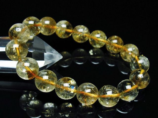 虹入りシトリンブレスレット 12mm [t366-12910]