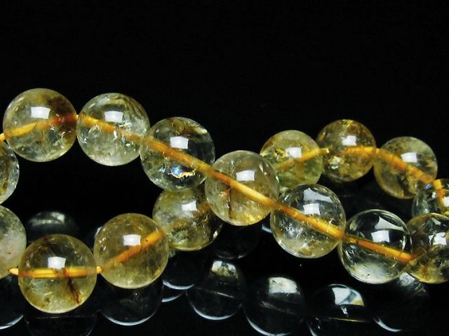 虹入りシトリンブレスレット 12mm [t366-12910]