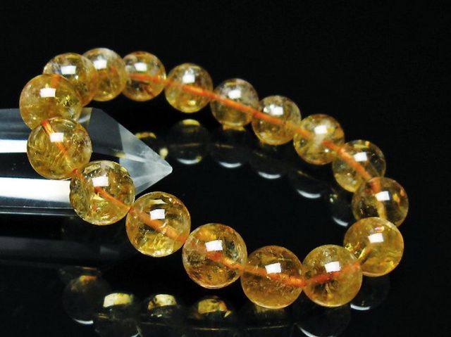 虹入りシトリンブレスレット 12mm [t366-12972]