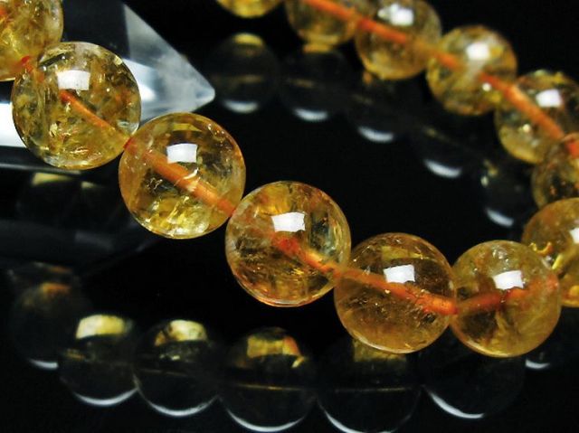 虹入りシトリンブレスレット 12mm [t366-12972]